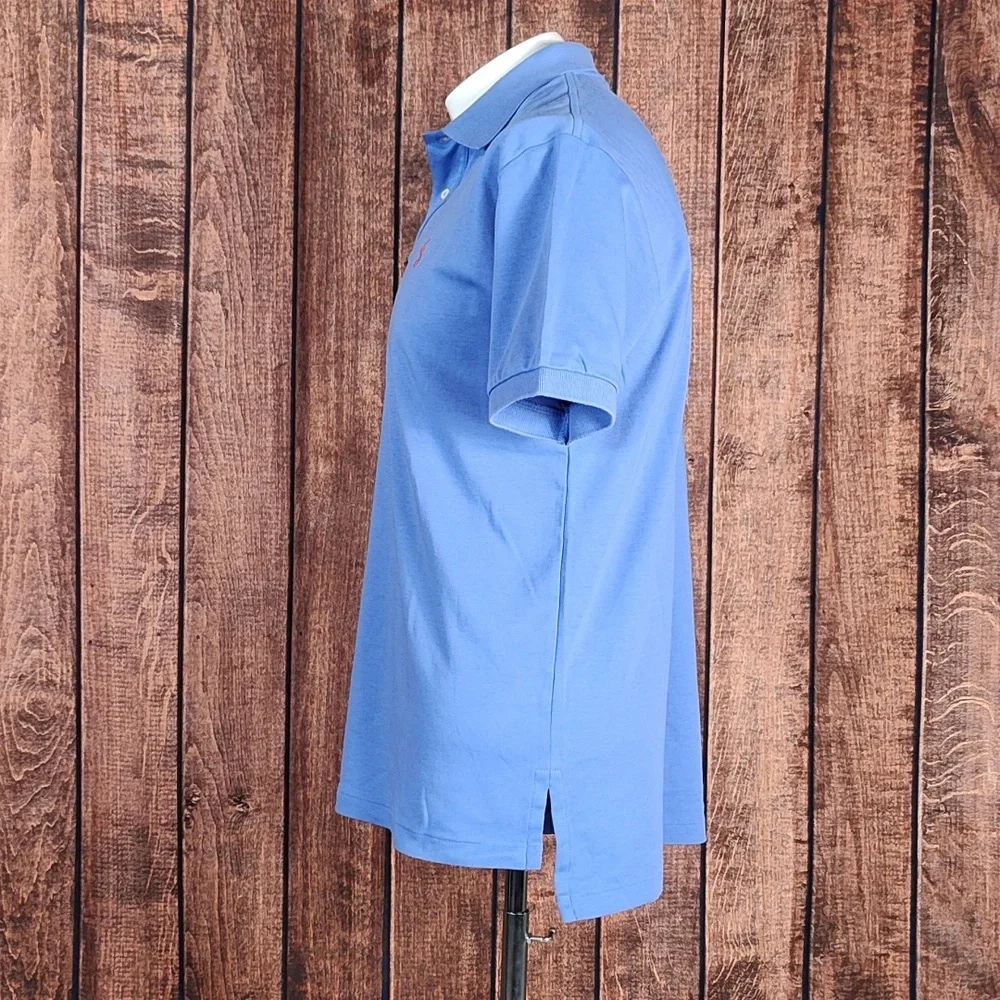 Vtg Periwinkle Blue Mens Polo With Coral Pony Excellent Condition